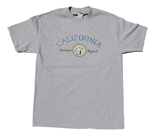 Discover California CA Cotton T-Shirt - Grey