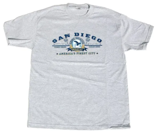 Discover San Diego City Cotton T-Shirt - Grey