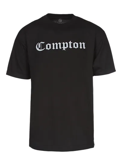 Discover Mens Black Short-Sleeve Compton Blackletter T-Shirt