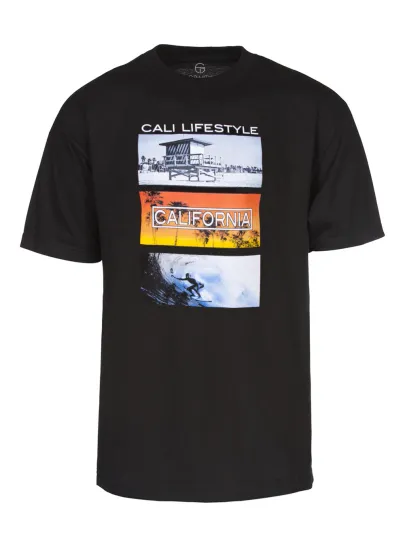 Discover Mens Cali Lifestyle Black Short-Sleeve T-Shirt