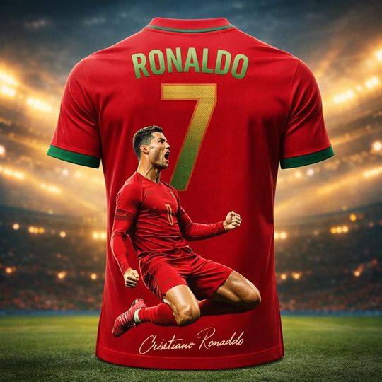 Discover 2026 Ronaldo No.7 3D Printed Football Jersey  Breathable Sports T-Shirt for Kids, Men, Women
