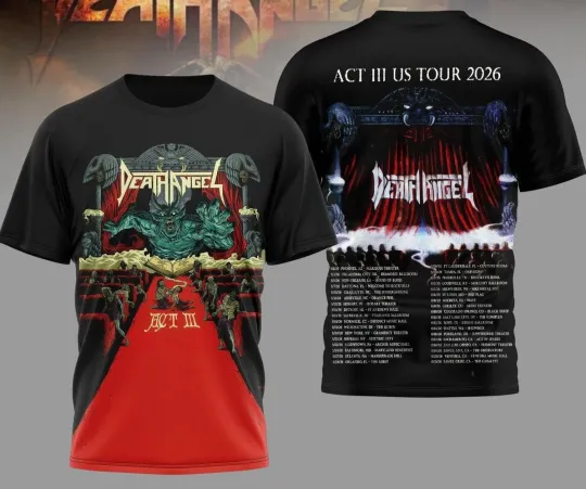 Discover Death Angel ACT III Us Tour 2026 AOP 3D T-Shirt