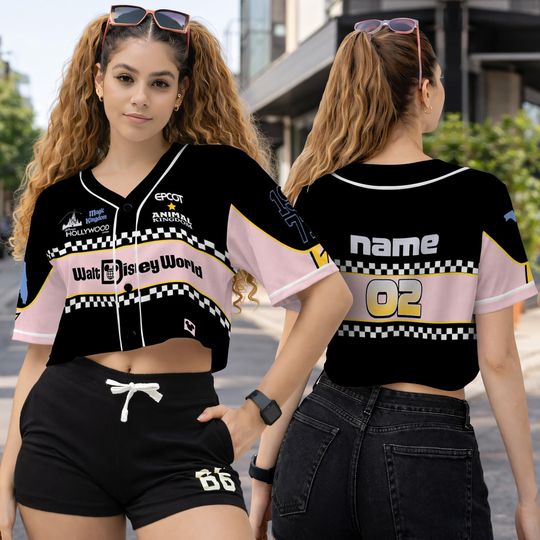 Discover Custom Disneyworld Baseball Jersey, Personalized Crop Top Baseball Team Shirt for Disneyland or Disneyworld Trip Outfit