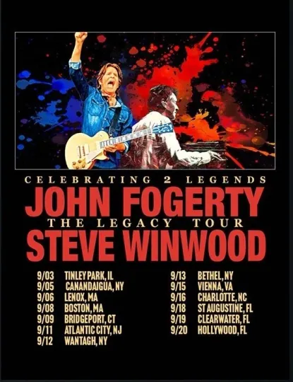 Discover John Fogerty & Steve Winwood Legacy Tour 2026 Concert Poster