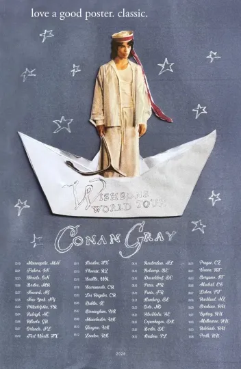 Conan Gray Wishbone World Tour 2026 Poster