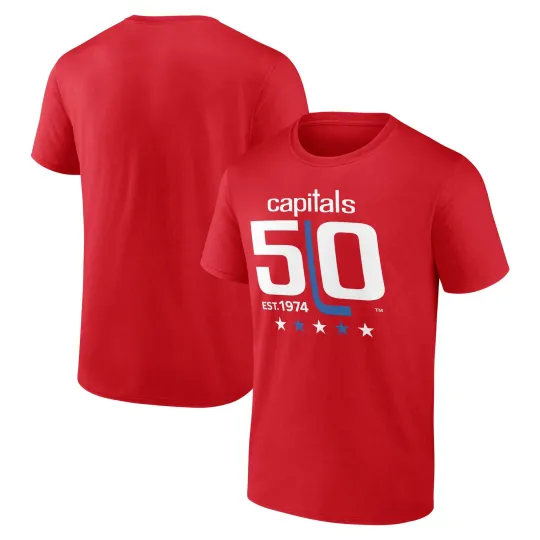 Discover Men's Red Washington Capitals 50th Anniversary T-Shirt