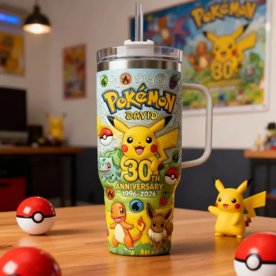 Discover Pokemons 30th Anniversary 2026 Custom Name Tumbler 40Oz