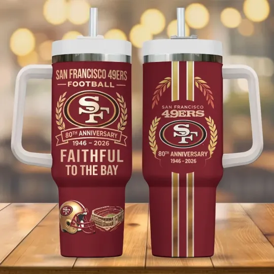 Discover San Franciscos 49er 80th Anniversary 2026 Tumbler 40oz