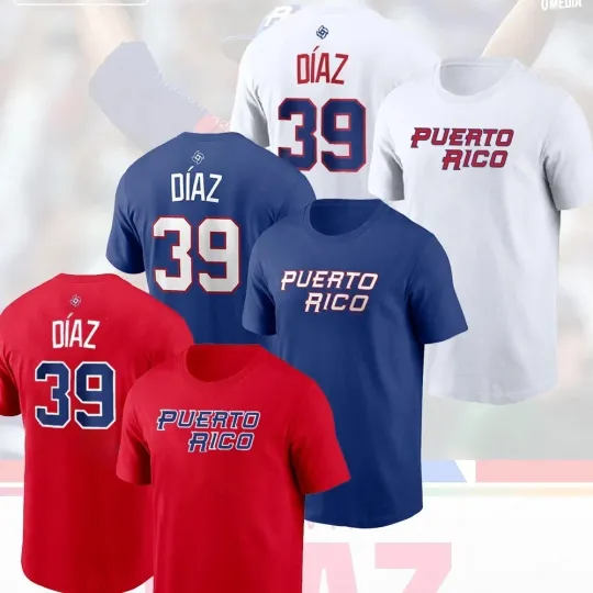 Discover Díaz#39 Puerto Rico Baseball 2026 World Baseball Classic Player T-shirt For Fans