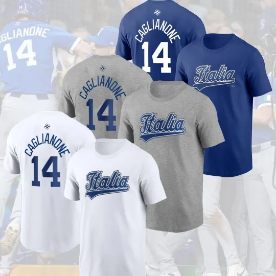 Discover Jac Caglianone #14 Italy Team 2026 World Baseball Classic Name & Number Fan Look