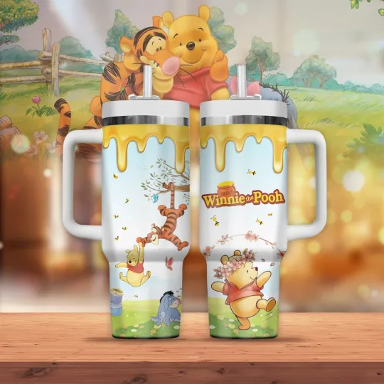 Discover Cartoon Sweet Honey Bear Fan Gift Tumbler 40oz With Handle