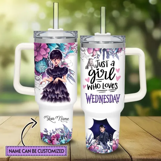 Discover Custom Dark Gothic Girl Fan Gift Tumbler 40oz With Handle