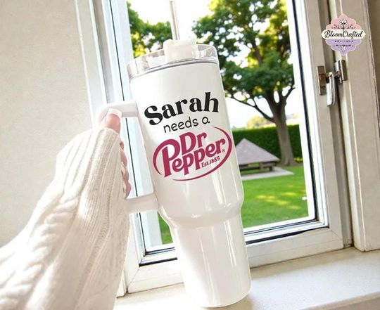Discover Personalized Dr Pepper Tumbler, 40oz Stainless Steel Travel Mug