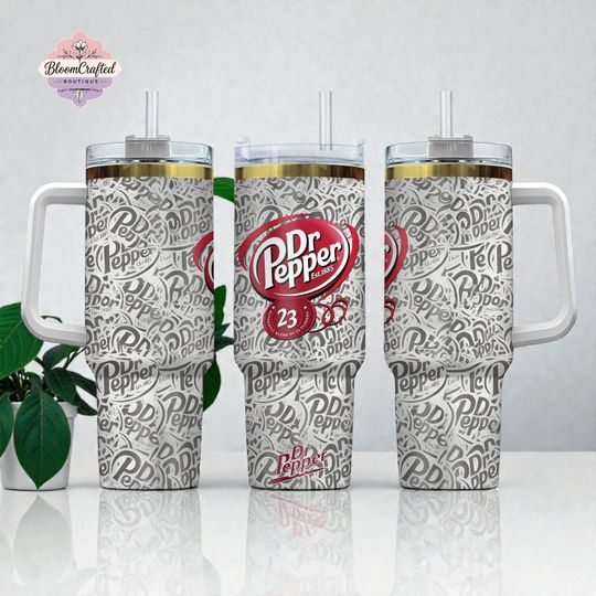 Discover Dr Soda Soft Drink 40oz Tumbler With Handle Stainless Steel Fan Gift