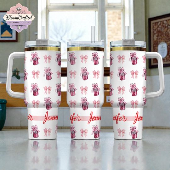 Discover Personalized Dr Soda Pink Bow Coquette Stainless Steel Tumbler 20oz 30oz 40oz