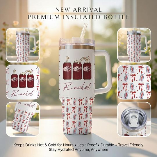 Discover Cute Soda Lover Duck Tumbler Personalized Name Tumbler Funny Drink Lover Gift Stainless Steel Travel Mug