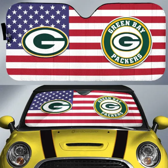 Discover Green Bay Packers Car Sun Shade, Car Accessories