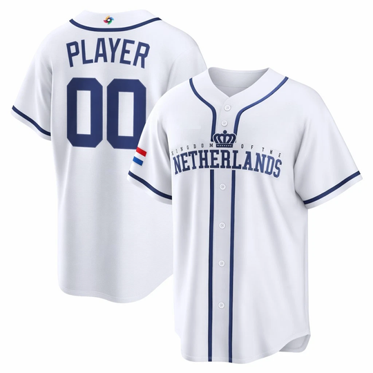 Discover Men's Netherlands Baseball White 2026 World Baseball Classic Jersey Shirt