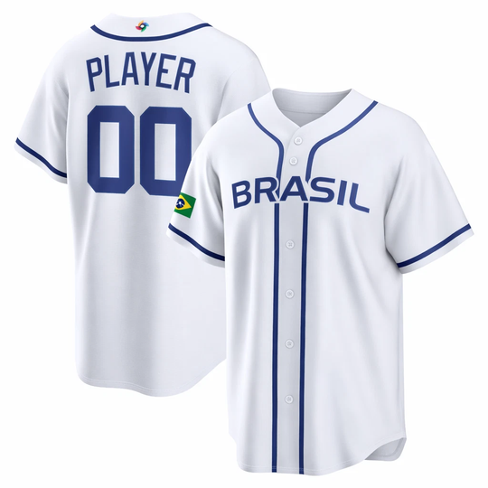 Discover Men's Brazil Baseball White 2026 World Baseball Classic Jersey Shirt