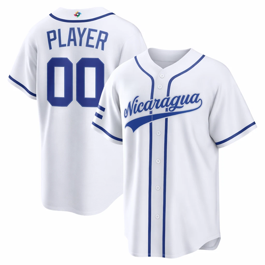 Discover Men's Nicaragua Baseball White 2026 World Baseball Classic Jersey Shirt