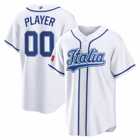 Men's Italy Baseball White 2026 World Baseball Classic Jersey Shirt Full Size