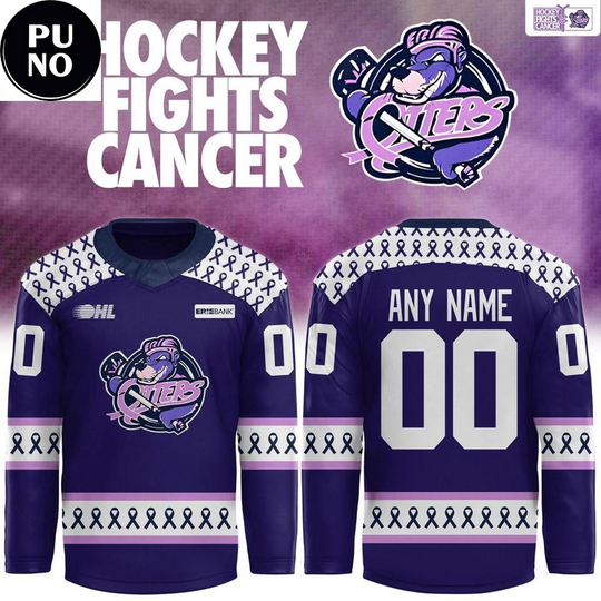 Erie Otters Hockey Fights Cancer 2026 Personalized Hockey Jersey