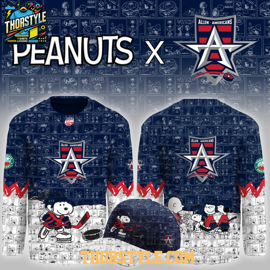 Discover Allen Americans Peanuts Night x Game Themed 2026 Hockey Jersey