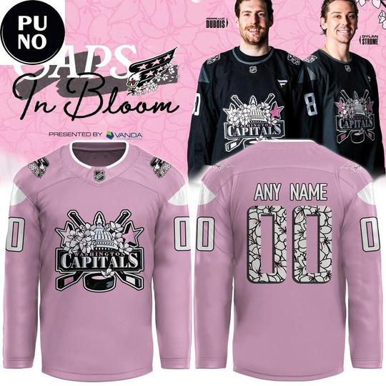 Washington Capitals 2026 Cherry Blossom Pink Personalized Hockey Jersey