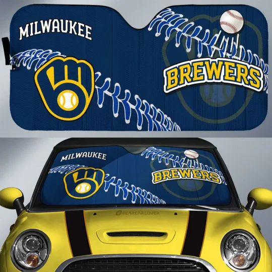 Milwaukee Brewers Car Sun Shade, Car Accessories