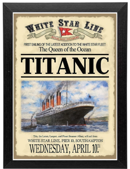Discover White Star Line RMS Titanic Vintage Poster Vertical Poster