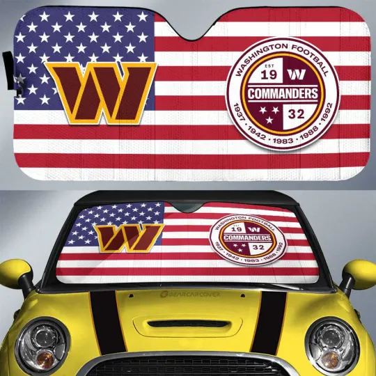 Washington Commanders Car Sun Shade, Car Accessories