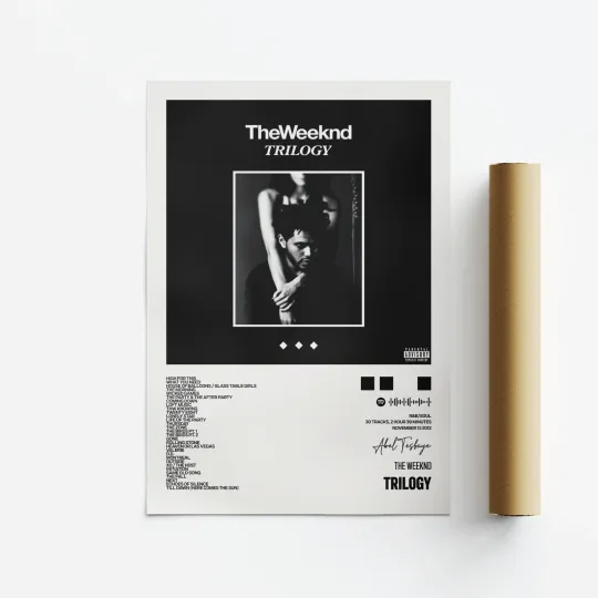 Discover Weeknds Trilogy Album Art Poster - Music Tracklist Print