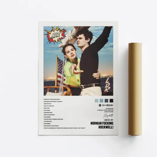Discover Lana Del Rey Norman Rockwell Album Art Poster Print Music Tracklist