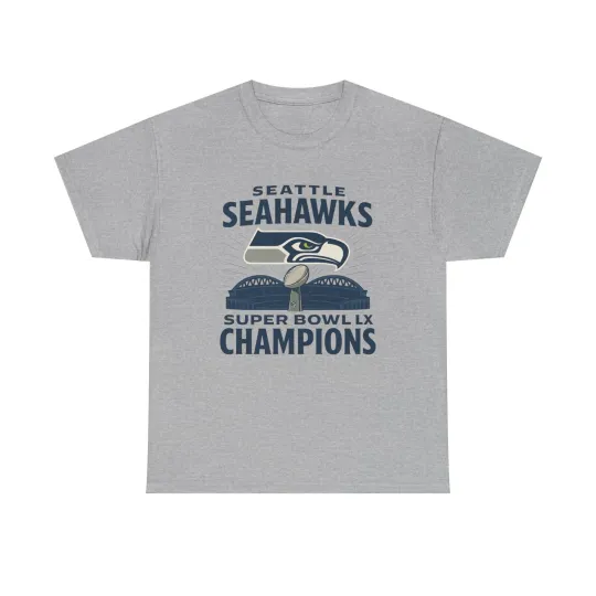 Discover Seattle Seahawks Super Bowl LX Champions T-Shirt - Football Tee
