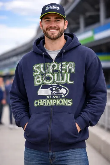 Seattle Seahawks Super Bowl XLVIII Champions Zip Hoodie