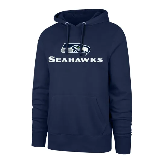 Men's Seattle Seahawks Fleece Pullover Hoodie with Football Formation Logo