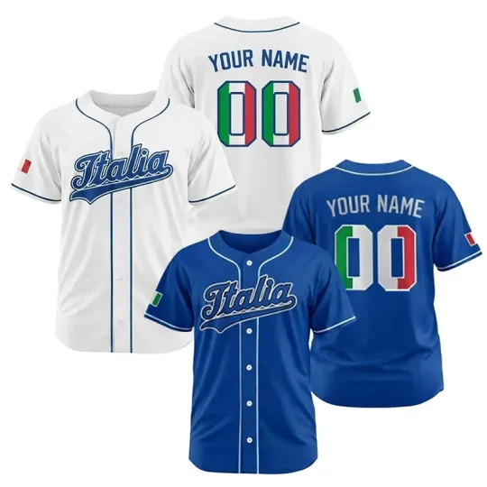 Discover Personalized Men's Italy Baseball 2026 World Baseball Classic Jersey Shirt