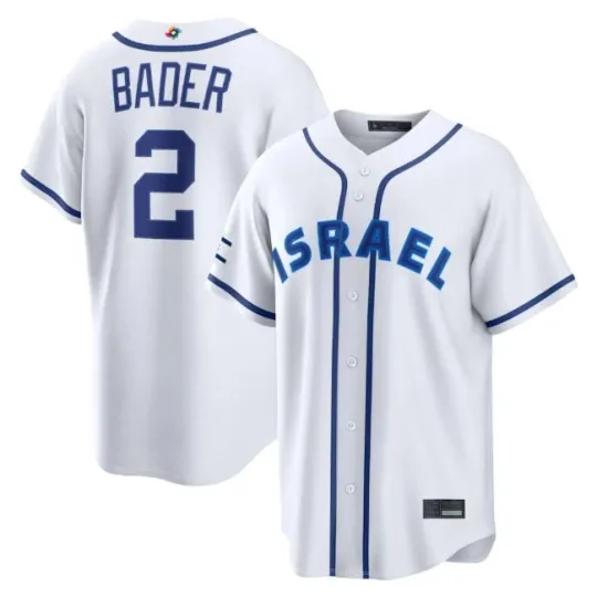 Men's Israel Harrison Bader White 2026 World Baseball Printed Jersey