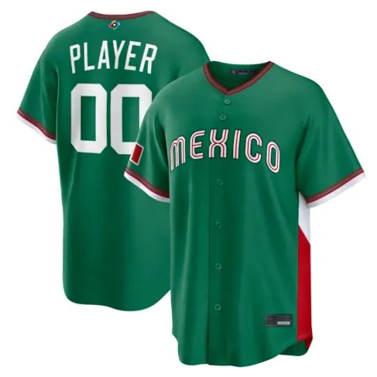 Discover Customized Men Mexico Green 2026 World Baseball Printed Jersey Fan Name Number