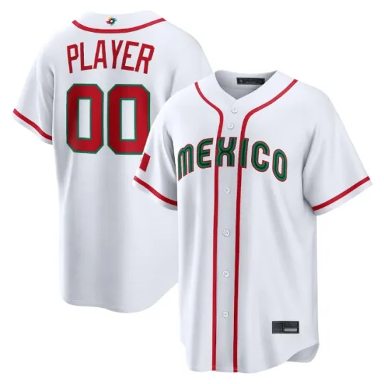 Discover Customized Men Mexico White 2026 World Baseball Printed Jersey Fan Name Number