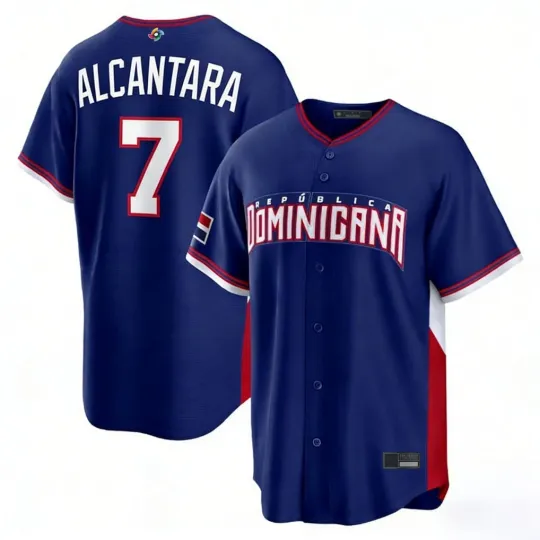 Discover Dominican Republic Sandy Alcantara Royal 2026 World Baseball Classic Jersey