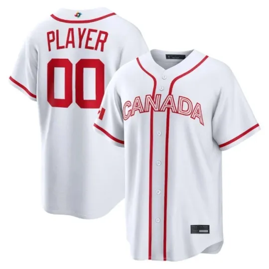 Discover Customized Men Canada White 2026 World Baseball Printed Jersey Fan Name Number