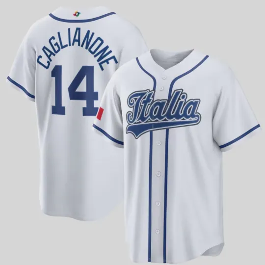 Discover #14 Jac Caglianone Italy Baseball White 2026 World Baseball Classic Jersey