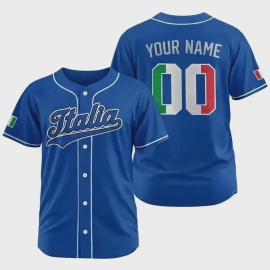 Discover Custom Italy Baseball Royal 2026 World Baseball Classic Jersey - Full Size
