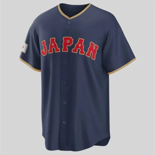 Discover Custom Japan Baseball Navy 2026 World Baseball Classic Jersey Fullsize