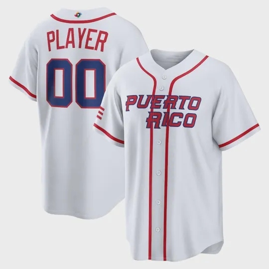 Discover Puerto Rico Baseball White 2026 World Baseball Classic Jersey Kid-Adult