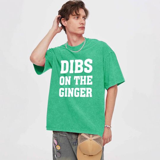 Discover Dibs On The Ginger St Patricks Day Shirt, Baddie Aesthetic Outfits, Funny Lucky Green Graphic T-Shirt, Retro Shamrock Tee, Edgy Holiday Gift