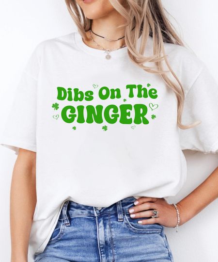 Discover Dibs On The Ginger St Patrick's Day Baby Tee, Y2K St Paddys Crop Top, Vintage 90s Womens Retro Shirt, Lucky Girl Irish Shirt, Saint Pattys