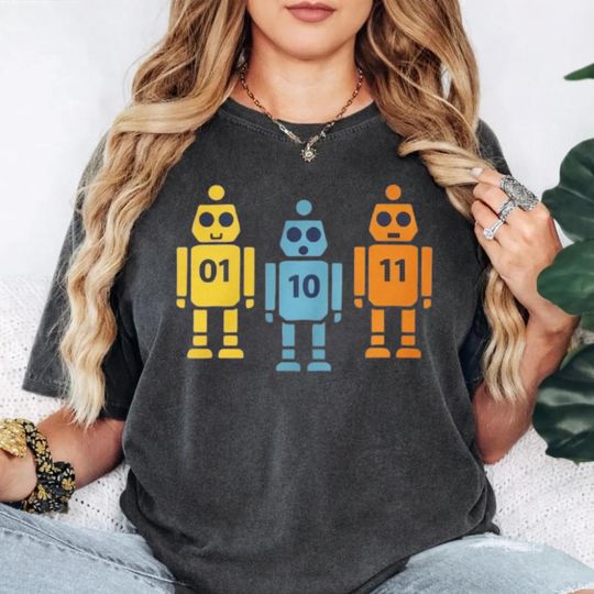 Discover Survivor Binary Number 01 10 11 Robot Shirt, Computer Science Gift, Software Developer Shirt, Survivor Coding Humor Shirt