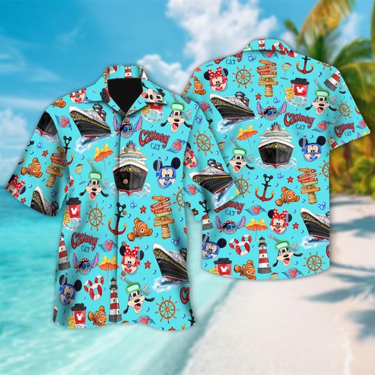 Discover Disney Cruise Hawaiian Shirt, Mickey and Friends Hawaii Shirt, Mickey Cruise Trip Shirt, Disneyland Family Summer Vacation Hawaii Shirt